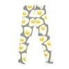 Active Pants Fried Eggs On Gray Background Leggings Sportswear Gym Jogger Leginsy Push Up Womens