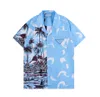 Designer skjorta herrknapp skjorta tryckt bowling skjorta hawaiian blommig casual skjorta mäns smala kortärmad klänning hawaiian belkis skrift asiatisk storlek m-3xl