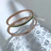 Bangle Real Stainless Jewelry Luxury Colorful Cubic Zirconia Bangles Steel Open Bracelet Plated Fashion Women