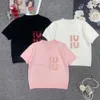 Kvinnor T -shirtdesigner Tshirts Womens Summer Fashion Letter Sequins Grafisk tee stickad tröja Pullover Kort ärm toppar