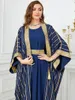 Этническая одежда Осеннее мусульманское платье для женщин Abaya 2 Piece Set Caftan Caftan Morocco Dubai Arab Party Long Dress Kimono Rope 2024