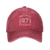 Ball Caps Fashion Cotton Original Classic 1971 Retro Vintage Baseball Cap Men Women Breathable 52th Birthday Dad Hat Outdoor