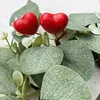 Couronne de bougies décoratives avec cœur rouge, support de plantes réaliste pour anniversaire, Banquet, mariage