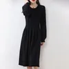 Casual Dresses Merino Wool Knitted Sweater Dress For Women Winter/ Autumn O-Neck Female Long Style Pullover Girl Clothes