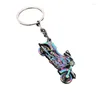 Keychains Fashion Mini 3D Simulation Motorcycle Chain Car Wheel Moving Exquisite Keychain Pendant Mens And Womens Bags Charm Gifts