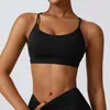 Camicie attive Reggiseno sportivo sexy Spalline incrociate Gilet Intimo yoga traspirante Canotta imbottita ad asciugatura rapida Bralette da corsa da donna