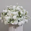 Fleurs décoratives pour fond de scène de mariage, roses blanches, hortensia, décoration artificielle de Table, Guide routier