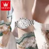 Olevs 9976 relógio personalizado multifuncional cronógrafo pulseira de cerâmica moda presente elegância mulher senhora relógio de quartzo