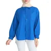 Kvinnors blusar 2024 Spring Solid Color Top European och American Pocket Decoration Basic Long Sleeve Shirt