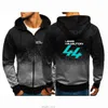 F1-Fahrer Lewis Hamilton Digital 44 Herren Casual Harajuku Farbverlauf-Stil Farbmantel Druck Sweatshirts Reißverschluss Hoodies Kleidung