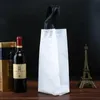 50pcs Golden Single Double bottle Red Wine Handle Bag Plastic Gift Tote Bag Beer Packaging Box Champagne Glass Bottle Gift Bag 240304