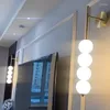 Vägglampor nordiska moderna kullampa vardagsrum sovrum studie korridor kök restaurang led lätt heminredning belysning inomhus sconce