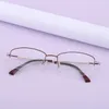 Solglasögon Frames 2024 Fashion Super Light Memory Titanium Eyewear Half Frame Glasses Women's Optical Recept Gereglasses Luxury 62756
