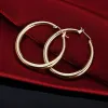 Wholesale round cute 14k Yellow Gold Earrings Charms for Woman Engagement Princess Wedding hoop Luxury Cute Fine Gift