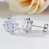 Choucong marque boucles d'oreilles bijoux de luxe Solitaire pur 100% argent Sterling 925 forme de coussin blanc Moissanite diamant 8*10MM pierres précieuses fête femmes boucle d'oreille cadeau