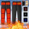 Calças masculinas aquecidas para homens inverno quente calças de pelúcia elétrica usb 10 zonas aquecimento à prova de vento à prova d'água (bateria não incluída)