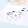 Trouwringen Eenvoudige Trendy Zilveren Kleur Zeemeermin Staart Manchet Ring Met Kubieke Zirkoon Zee Walvis Vis Bague Minimalistische Romantische Geschenken251Q