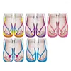 Women Socks 5 Par 3D Flip-Flop Print Funny Slipper Nail Art Tryckt Hög Elastisk fotled