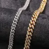 Bijoux Hip Hop 6mm Aaa Zircon plaqué or blanc, lien cubain glacé, chaîne à dents Cz, collier en diamant