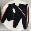 Top brand two-piece spring and autumn zipper girl boy suit long sleeve sports casual sweater designer high quality children's clothing 100cm-150cm A07