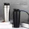 Stainless Steel Protein Shaker Cup Portable Fitness Sports Mug Nutrition Blender Cup Water Bottles Water Cup Portable Shakers 240306