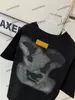Xinxinbuy Mannen Designer Tee T-shirt 2024 Zwart Brief Gradiënt Afdrukken Patroon Korte Mouw Katoen Vrouwen Grijs Zwart Wit XS-XL