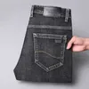 Jeans Mens 2024 Spring/Autumn Fashion Casiker Classic Smoke Grey Cotton Elastic Stor storlek Raka benkläder