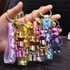 2024 Creative acrylic standing bear keychain cartoon cute two-color violent bear car key chain bag hanging ornaments