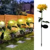 Lumière solaire LED jardin extérieur chrysanthème fleurs pieu Simulation fleur brancher