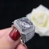 Bagues de cluster Solid Platinum PT950 Bague pour hommes Luxe 5CT Diamant Engagement pour homme D Couleur Or Blanc Bijoux de doigt