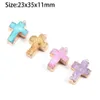 Charms Natural Stone Cross Agate Crystal Bud Gold Plated Pendant för smycken MakingDiy Necklace Earring Accessories Gems Gift1PC255L