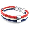 Charme pulseiras jóias pulseira frança bandeira francesa liga branco vermelho-azul (largura 14 mm comprimento 23 cm)