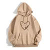 Women's Hoodies Womens Hooded Prints Sweatshirt Drawstring Round Neck Long Sleeve Pockets Tops Loose Casual Female Fast