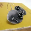 Boho Asymmetric Leaf Rose Flower Earrings Vintage Statement Metal Round Botanical Jewelry 240305