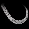 3 rad VVS Moissanite Diamond 18mm 24 -tums kubansk tydlighet runt lysande isad halsband Moissanite Link Chain Hip Hop smycken