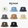 2023 Big Head XL Bułyn Hat For Men Women Lett C Grey Cap Summer Panama Duży rybak luksus Bob Beach Sun 240229