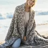 Couvertures Couverture de mouton en demi-laine tricotée en peluche léopard Dream197A