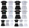 Camisetas para hombre Trapstar camiseta diseñador carta de bordado corto lujo negro blanco gris color arco iris verano deportes moda cordón de algodón top manga corta