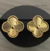 Van Four Leaf Clover Earrings Cleef Designers Vintage Clover Charm Stud Earrings Back MotherofPearl Silver 18K Gold Plated Agate for Women Girls Valentines Mothers