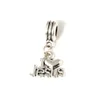 MIC 50pcs lot Dangle Ancient silver I Love Jesus Religious Charm Big Hole Beads Fit European Charm Bracelet Jewelry 2293u