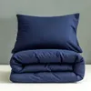 Bonenjoy 1 pc Duvet Cover Set Blue Solid Color Microfiber housse de couette Single Queen King dekbedovertrek LJ201015255Z