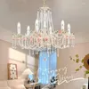 Hängslampor kristall fransk lyx elegant avancerad sovrum mat skrivbordslampa europeisk levande prinsessrum ljuskrona la