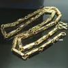 18k Guldfylld herrkvinnans finish Solid Cuban Link Halsbandskedja 50cm L N298244S