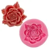 Blume Rose mit Spitze Silikon Fondant Seife 3D Kuchenform Cupcake Gelee Süßigkeiten Schokolade Dekoration Backwerkzeug Formen FQ1970316q