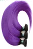 Oxette Precolored Ombre Human Hair Weave Extension Bundles Brazilian Straight 3 또는 4 번들 1B Purple7562284