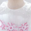 女の赤ちゃんの結婚式のパーティーTUTU Fluffy Dress for Girls Infant Birthday Princess Dresses Bead Lace Flower Girl Summerドレス服240226