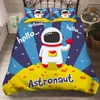 Ensembles de literie 3D Set Space Astronaut Housse de couette avec oreiller pour enfants Chambre Décor Garçons Draps en lin