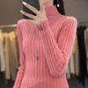 100 Pure Norek Cashmere Swater Women Half Turtleeck Slim Pit Strip Knitted Fashion Top Spring Autumn Zima Zużycie 240229