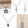 Designer Halskette Schmuck Schwarzes Kreuz Dy Anhänger Halskette Granat Achat Diamant Herren Kubanische Kette Damen Amethyst Hochzeit Verlobungsgeschenk