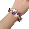 Yygem 2strands natürlicher Amethyst kultivierte weiße Süßwasserperlenkristallarmband 8.5 240305